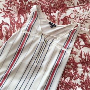 Zip front casual tank top